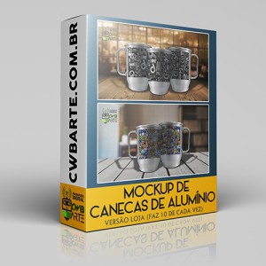 Canecas de Alumínio - Mockups para Lojas